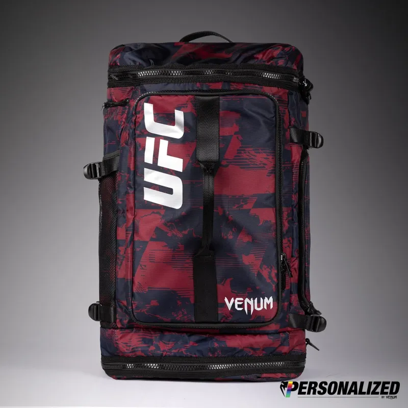 UFC Zenith by Venum Fight Week Sports Bags Navy Blue/Burgundy/Silver Backpack Personalized