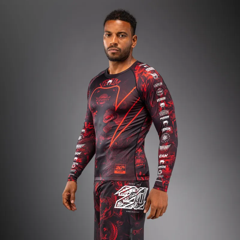 Venum 20th Anniversary Long Sleeve Rashguard - Black/Red - Image 2