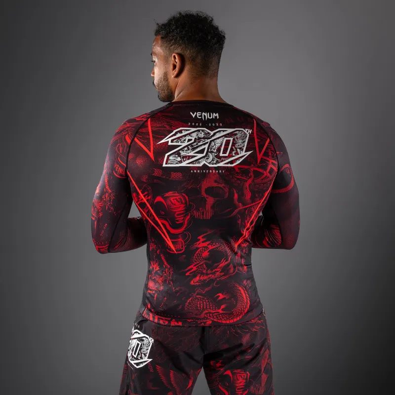 Venum 20th Anniversary Long Sleeve Rashguard - Black/Red - Image 3