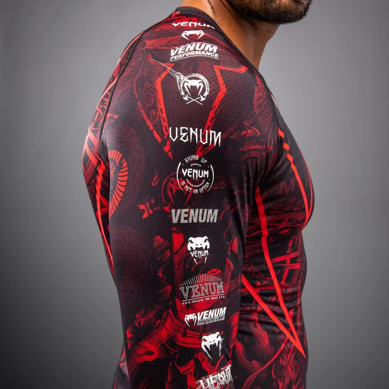 Venum 20th Anniversary Long Sleeve Rashguard - Black/Red - Image 5