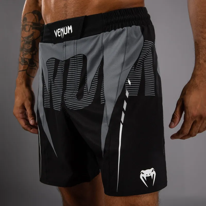 Venum Adrenaline Fightshorts - Black/Silver Grey - Image 4