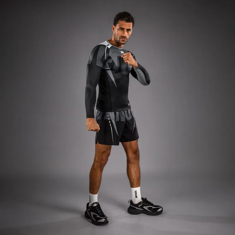 Venum Adrenaline Long Sleeve Rashguard - Black/Silver Grey - Image 5