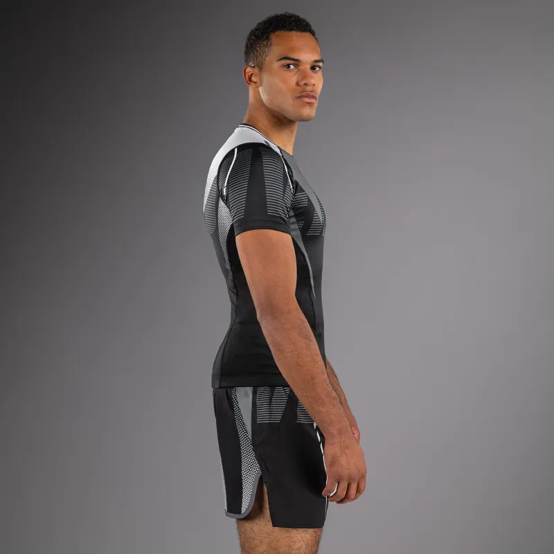 Venum Adrenaline Short Sleeve Rashguard - Black/Silver Grey - Image 2