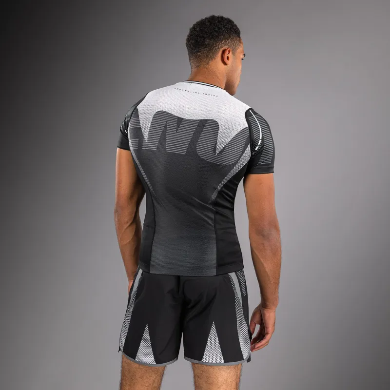 Venum Adrenaline Short Sleeve Rashguard - Black/Silver Grey - Image 3
