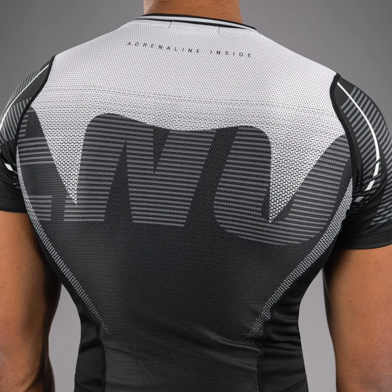 Venum Adrenaline Short Sleeve Rashguard - Black/Silver Grey - Image 5