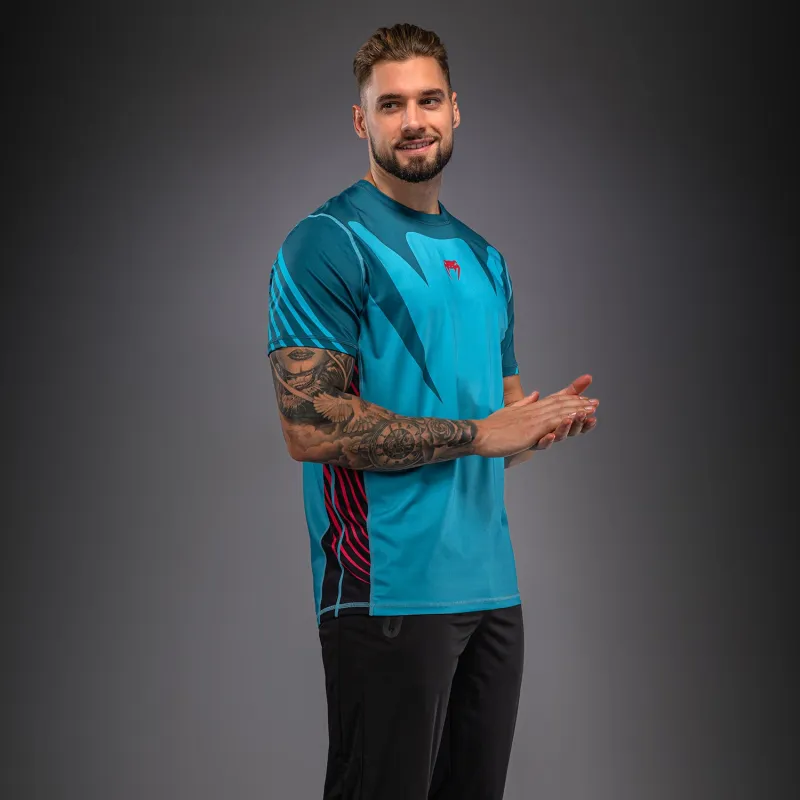 Venum Attack 90 Dry-Tech T-Shirt - Turquoise/Red - Image 2