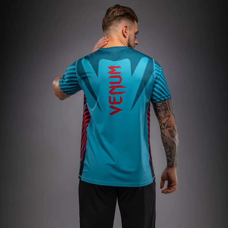 Venum Attack 90 Dry-Tech T-Shirt - Turquoise/Red - Image 3