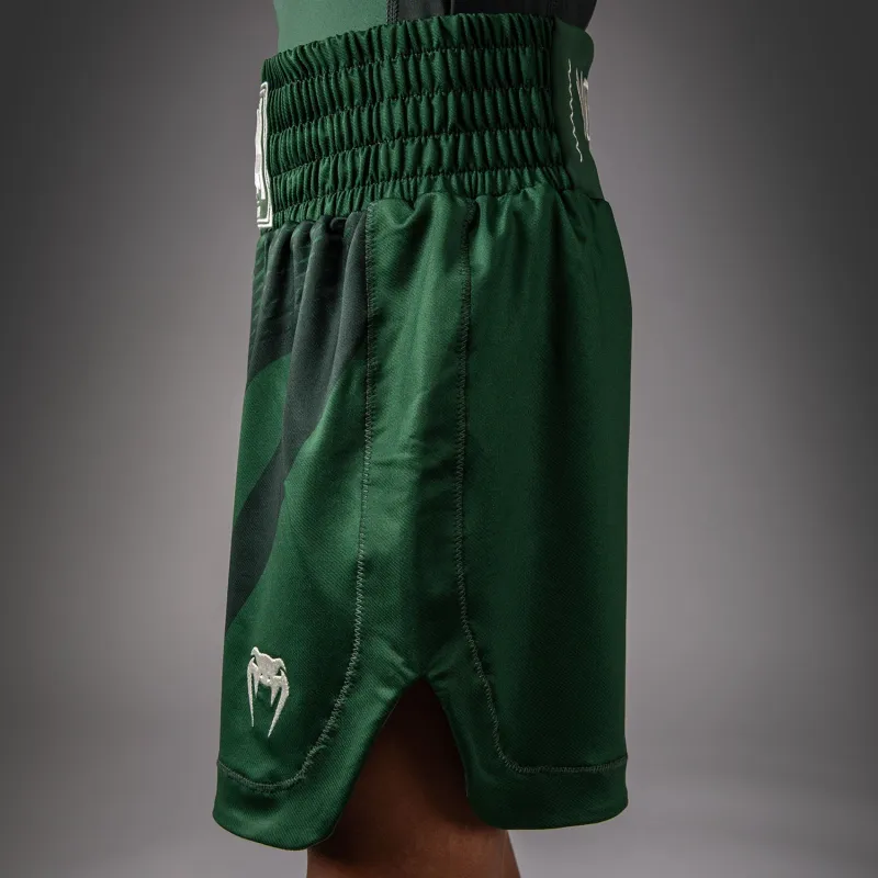 Venum Attack Kids Boxing Shorts - Forest Green/ Off White - Image 5