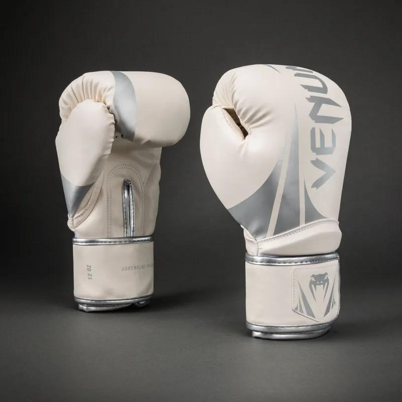Venum Challenger 2.5 Boxing Gloves – White/Silver - Image 2