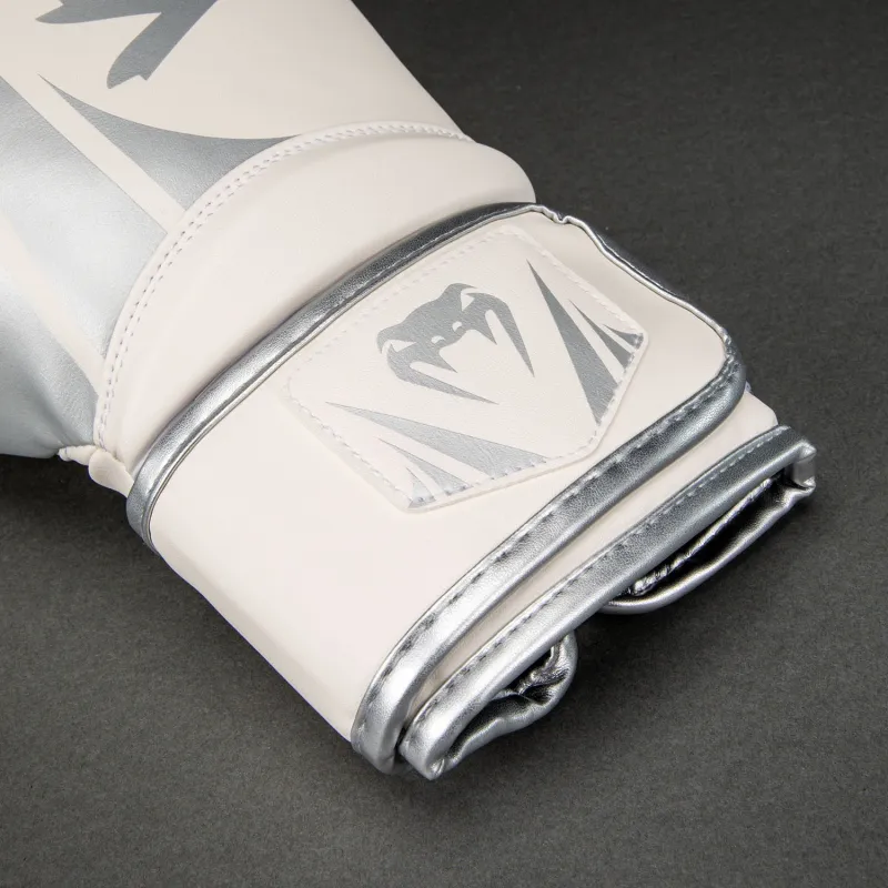 Venum Challenger 2.5 Boxing Gloves – White/Silver - Image 4