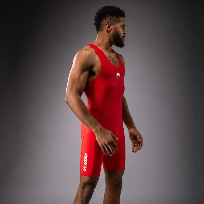 Venum Challenger Men's Wrestling Singlet - Red - Image 3