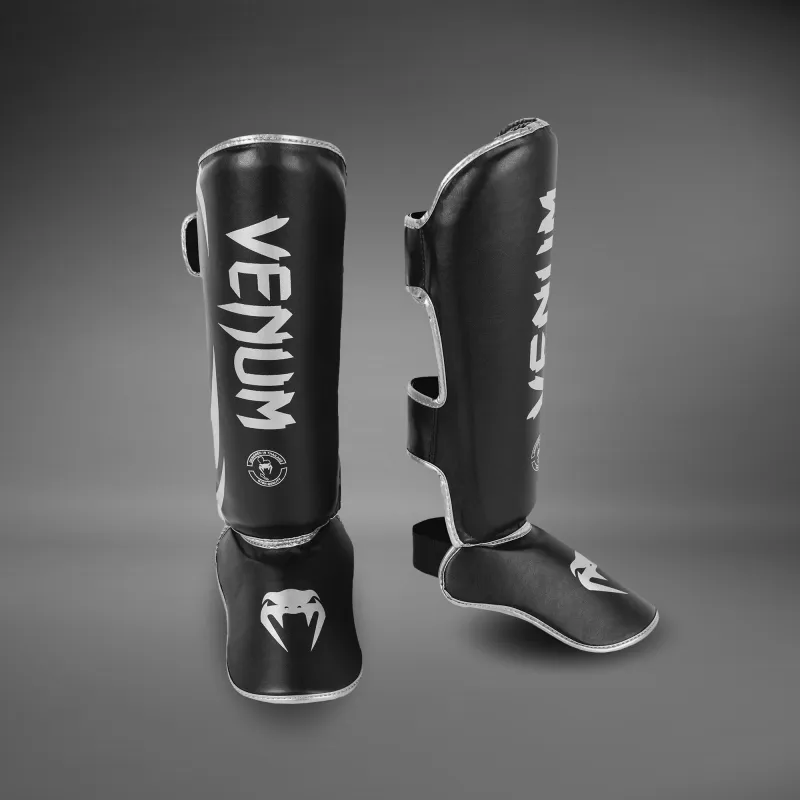 Venum Challenger Standup Shin Guards - Black/Silver - Image 2