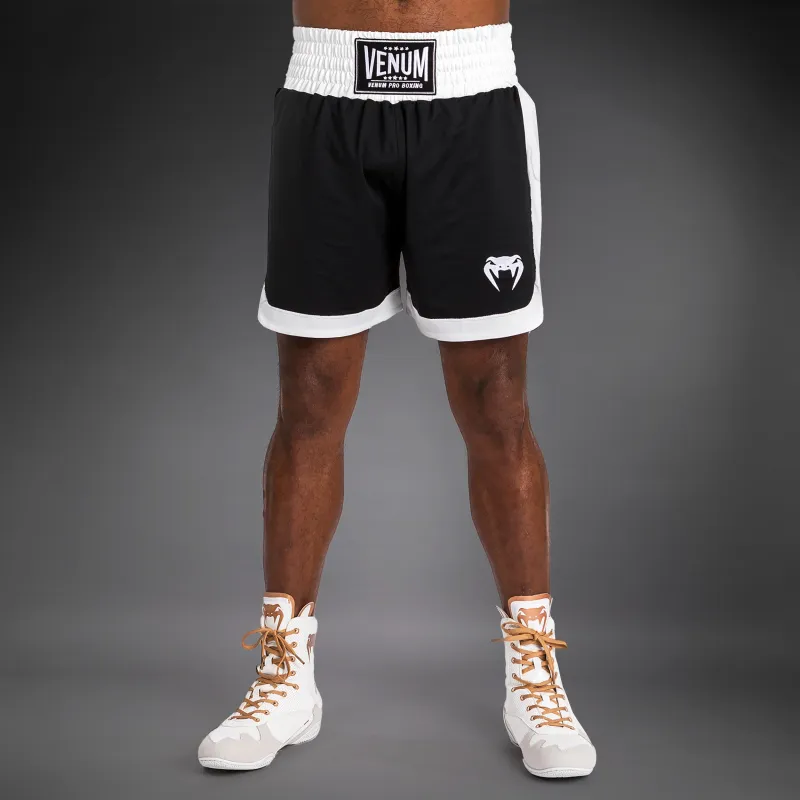 Venum Classic Boxing Shorts - Black/White - Image 4