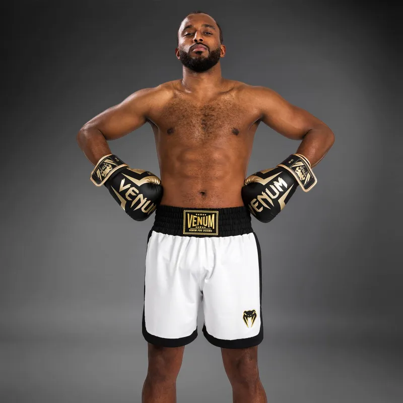 Venum Classic Boxing Shorts - White/Black - Image 2