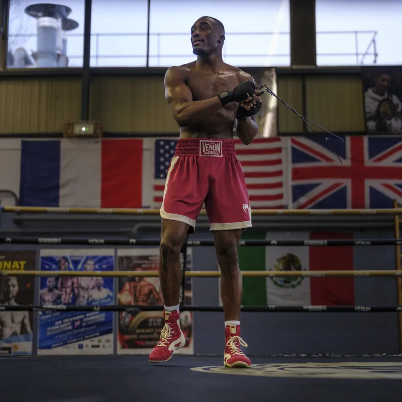 Venum Classic Boxing Shorts – Ruby Red/Ivory - Image 2