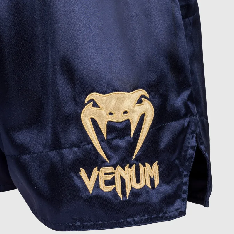 Venum Classic Muay Thai Shorts - Navy Blue/Gold - Image 5