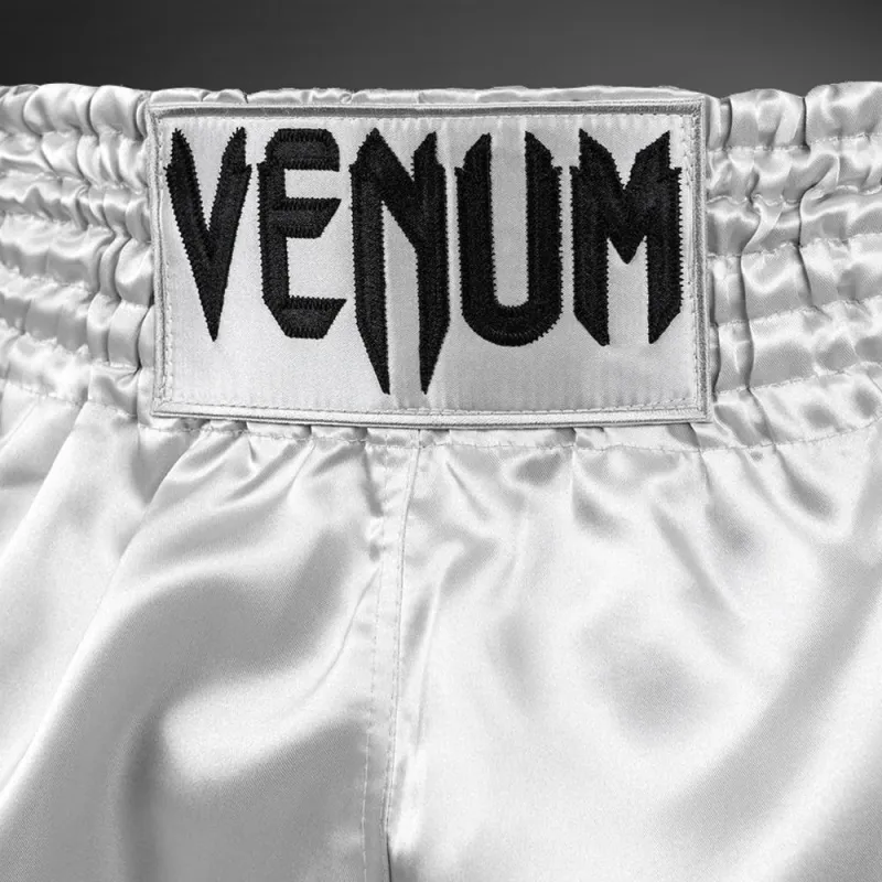 Venum Classic Muay Thai Shorts - Silver/Black - Image 4