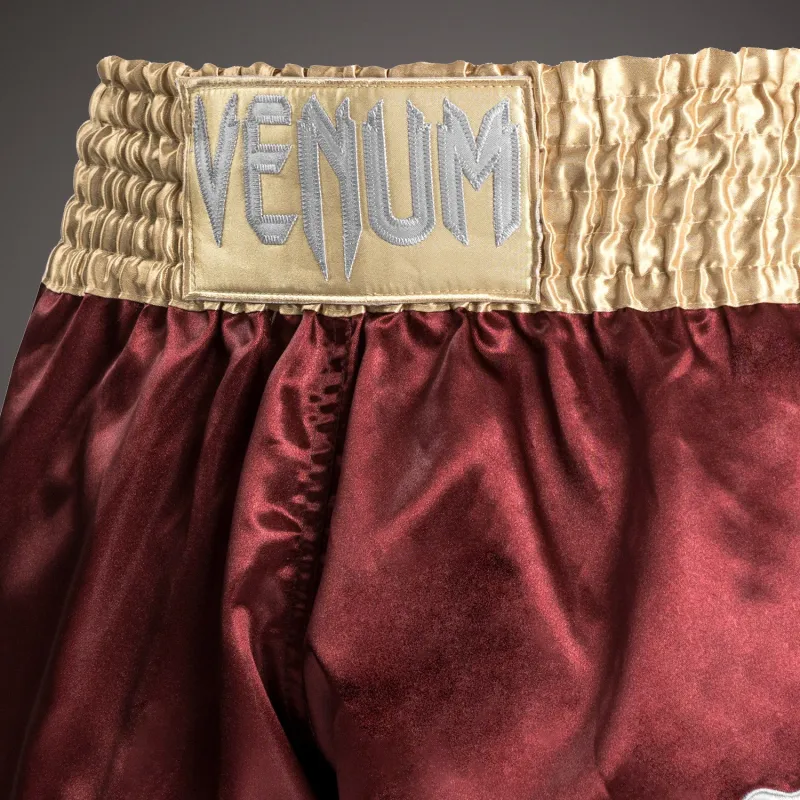Venum Classic Muay Thaï Short - Burgundy/Gold/White - Image 4