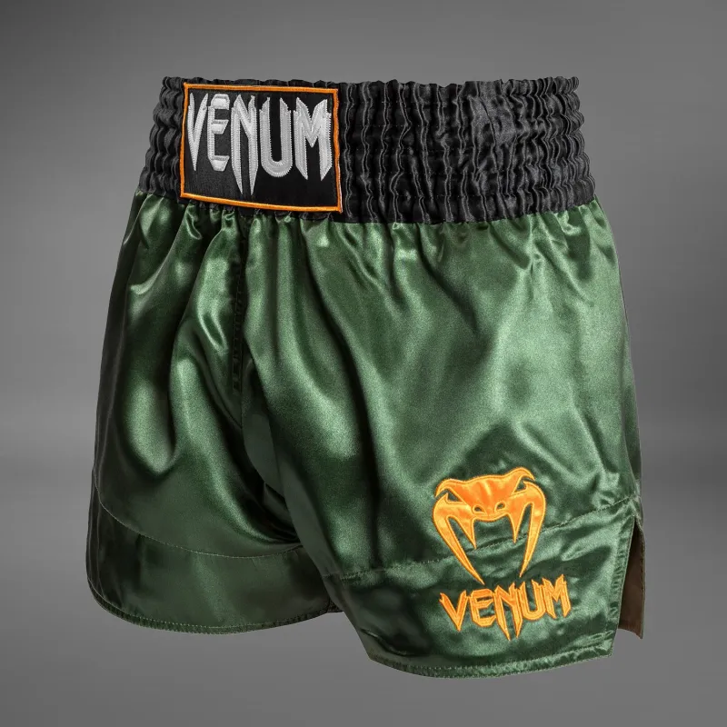 Venum Classic Muay Thaï Short - Green/Black/Gold - Image 3