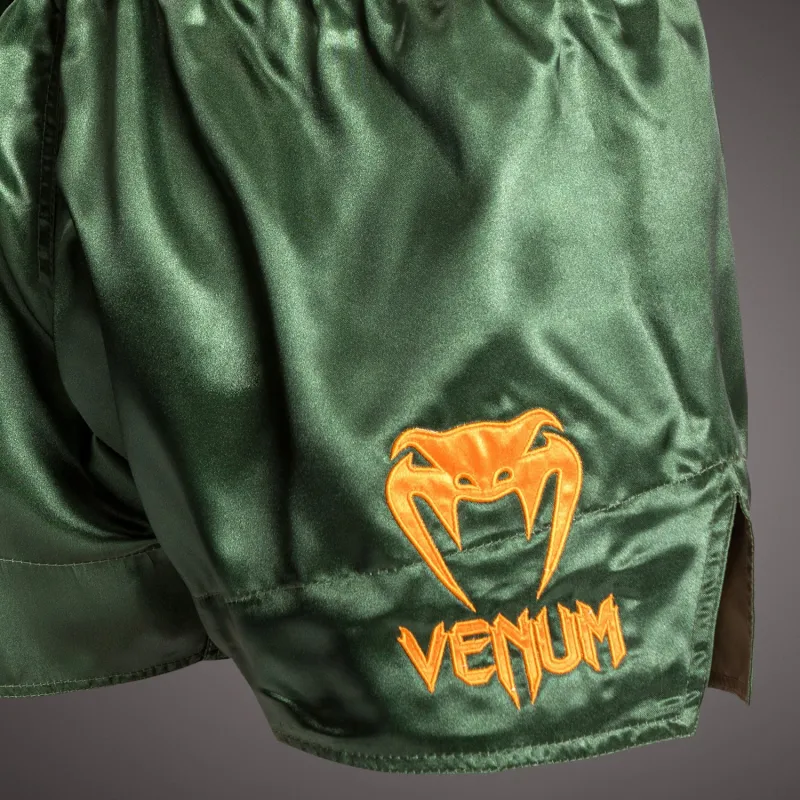 Venum Classic Muay Thaï Short - Green/Black/Gold - Image 4