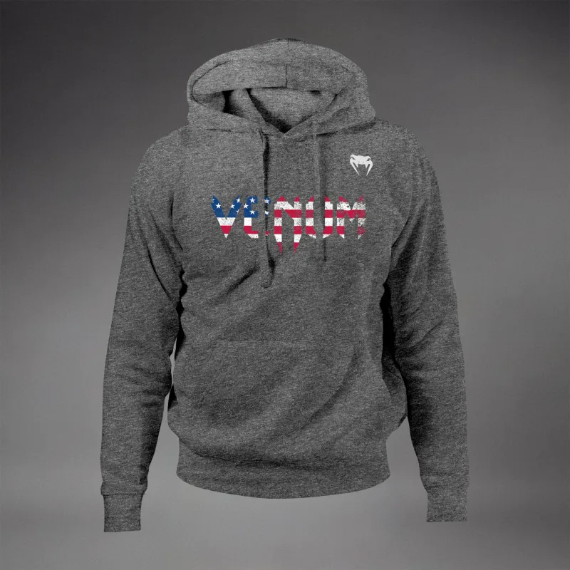 Venum Classic USA Hoodie - Heather Grey/White