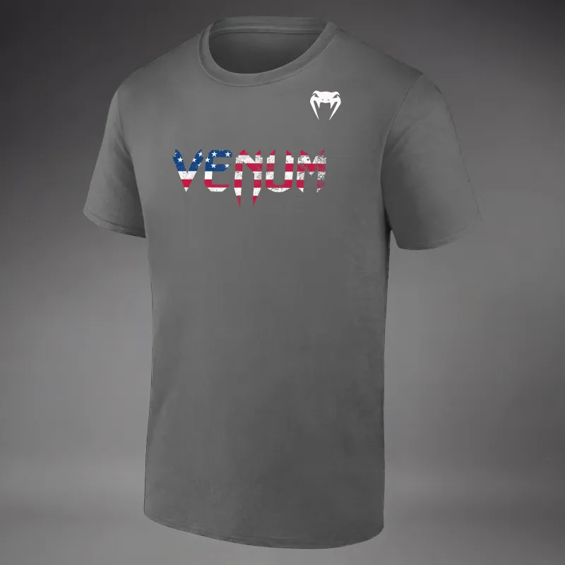 Venum Classic USA Kids Short Sleeve T-Shirt - Heather Grey/White