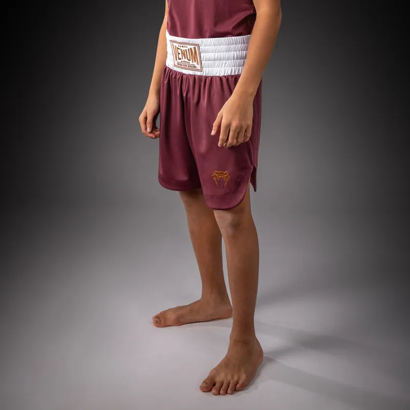 Venum Classic Youth Boxing Shorts - Burgundy - Image 2