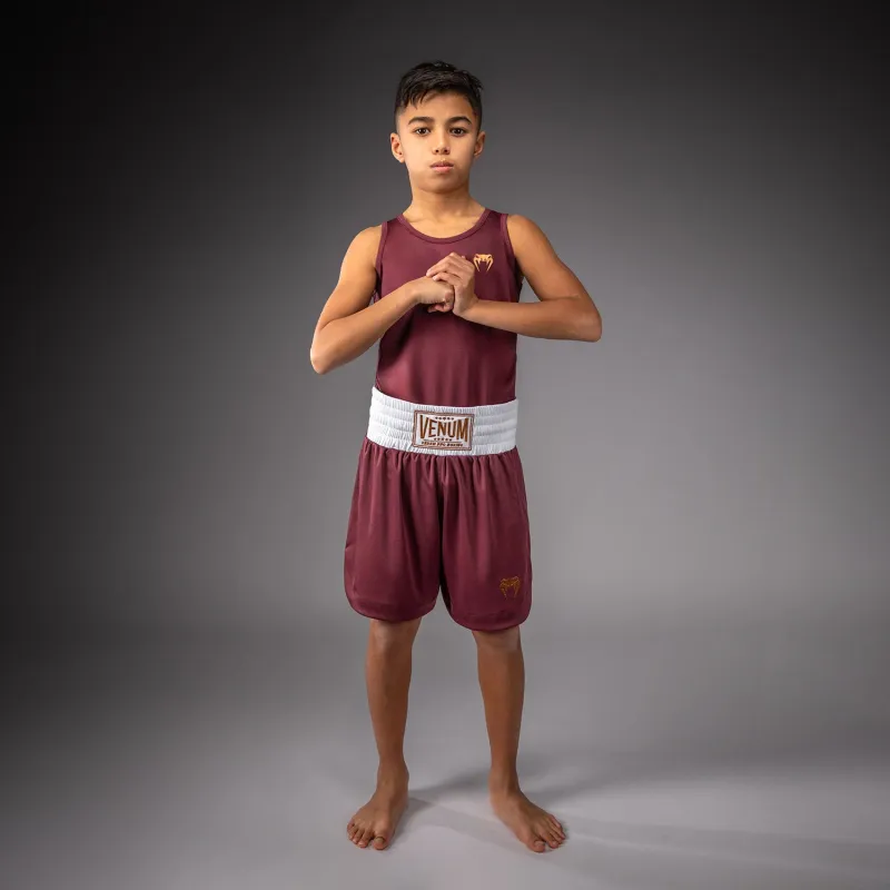 Venum Classic Youth Boxing Shorts - Burgundy - Image 5