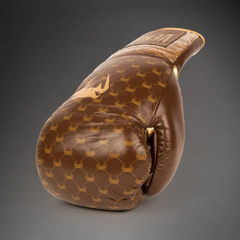 Venum Coco Monogram Pro Lace Up Boxing Gloves - Grizzly Brown - Image 2