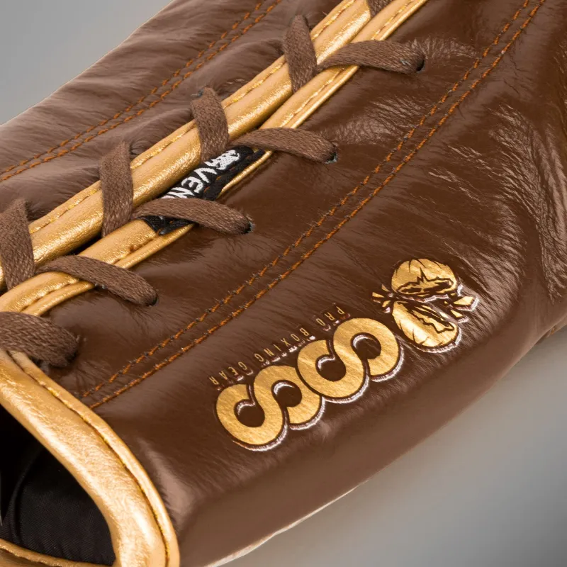 Venum Coco Monogram Pro Lace Up Boxing Gloves - Grizzly Brown - Image 4