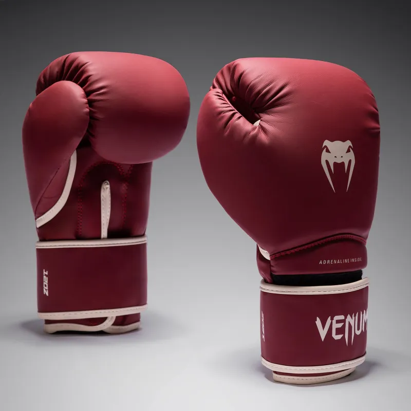 Venum Contender 1.5 Boxing Gloves - Burgundy/ Sand - Image 2