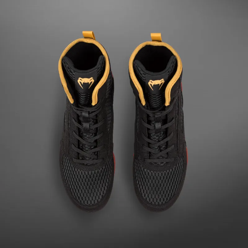 Venum Contender Boxing Shoes - Black/Gold/Red - Image 3
