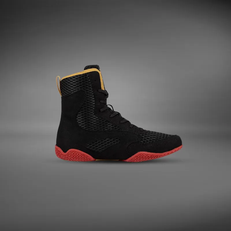 Venum Contender Boxing Shoes - Black/Gold/Red - Image 5