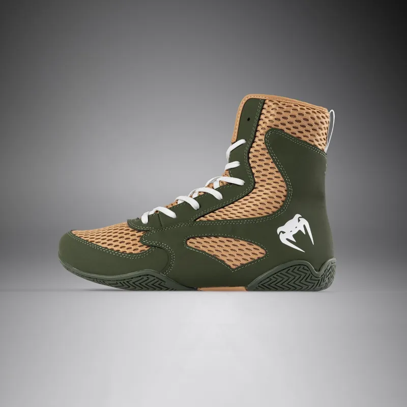 Venum Contender Boxing Shoes - Military Green/Sand - Image 2