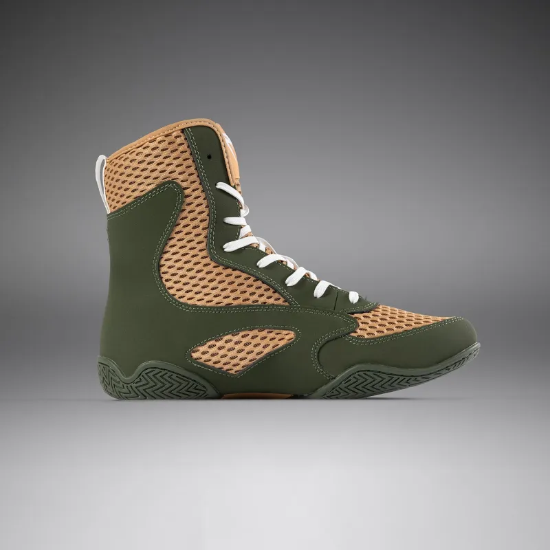 Venum Contender Boxing Shoes - Military Green/Sand - Image 3