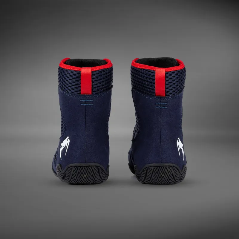 Venum Contender Boxing Shoes - Navy Blue/Red - Image 2