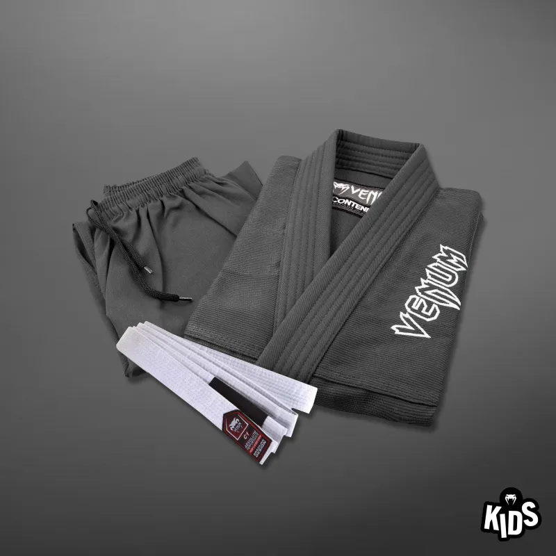 Venum Contender Kids BJJ Gi (Free white belt included) - Grey - Image 3