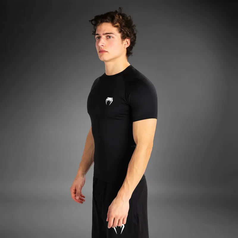 Venum Contender Men’s Short Sleeve Rashguard - Black/White - Image 2