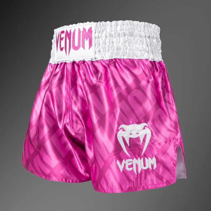 Venum Contender XT Muay Thai Shorts - Candy Pink/ White - Image 2