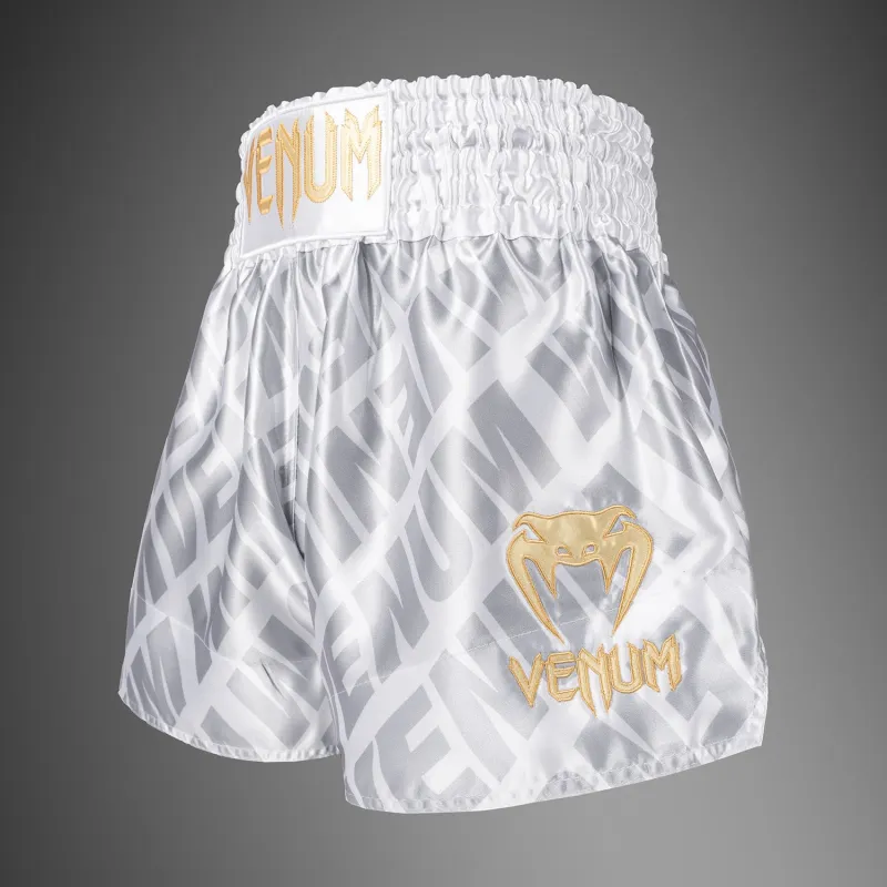 Venum Contender XT Muay Thai Shorts – White/Silver - Image 2