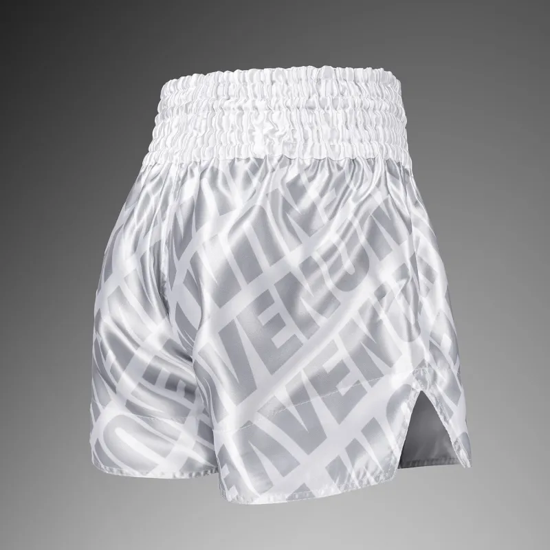 Venum Contender XT Muay Thai Shorts – White/Silver - Image 3
