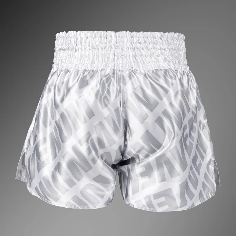 Venum Contender XT Muay Thai Shorts – White/Silver - Image 4