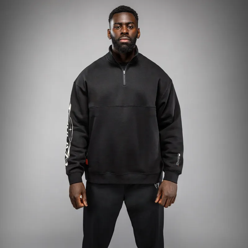 Venum Eclipse Half-Zip Sweatshirt - Black/Ivory - Image 2