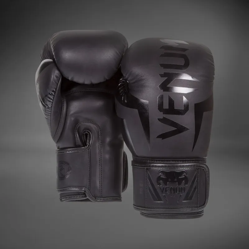Venum Elite Boxing Gloves - Black - Image 2