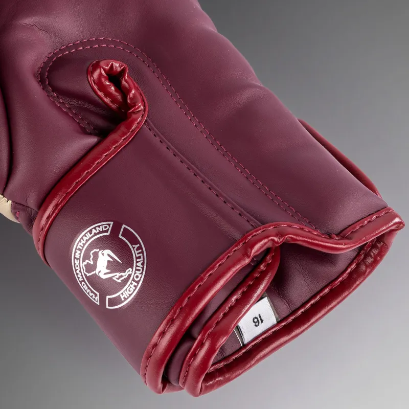 Venum Elite Boxing Gloves - Burgundy/Gold - Image 5