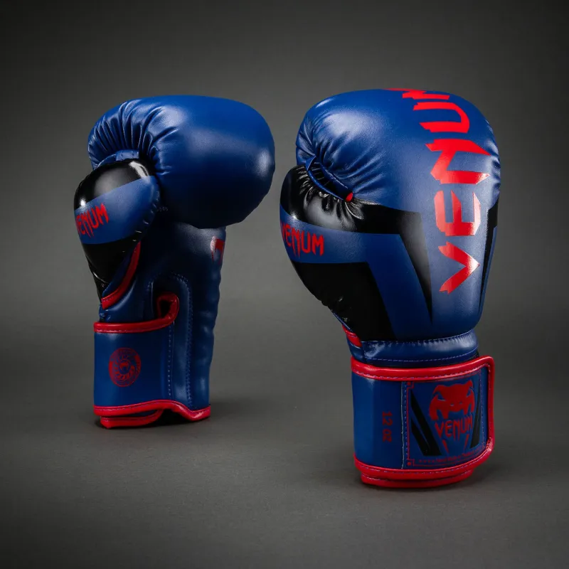 Venum Elite Boxing Gloves - Dark Blue/Red - Image 2