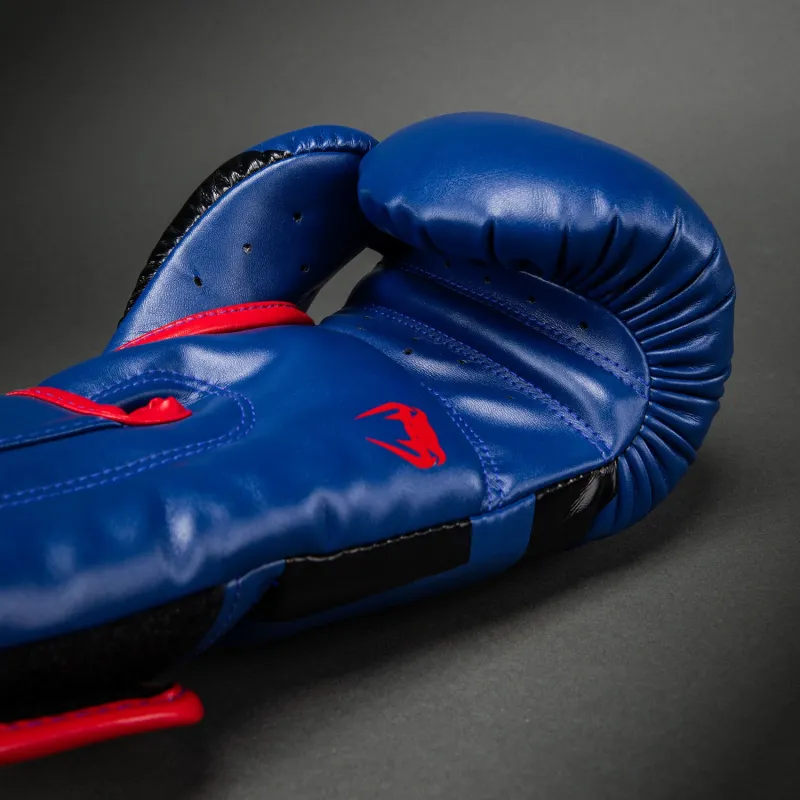Venum Elite Boxing Gloves - Dark Blue/Red - Image 3