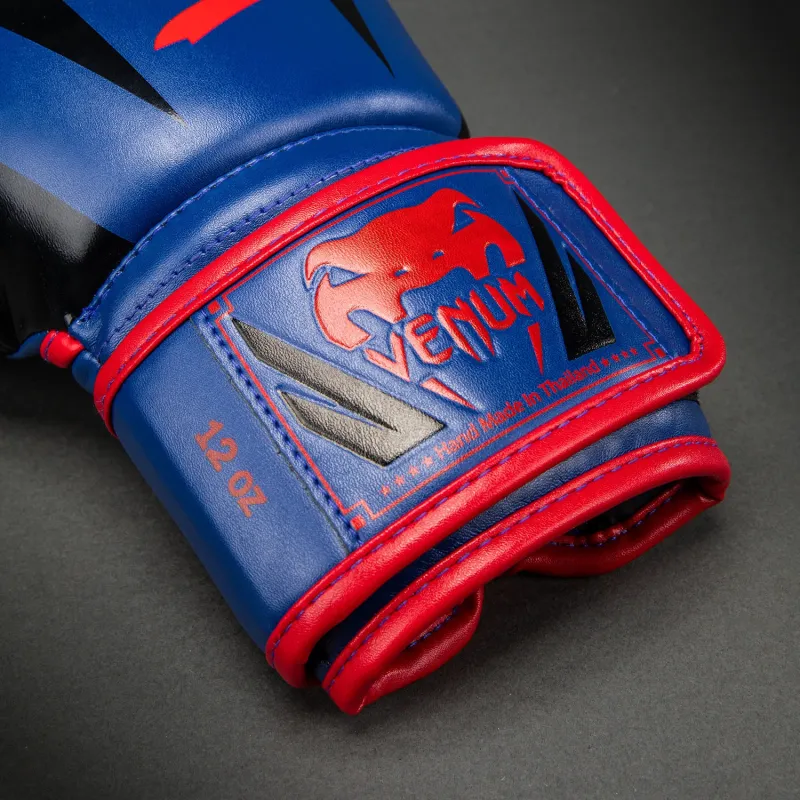 Venum Elite Boxing Gloves - Dark Blue/Red - Image 4