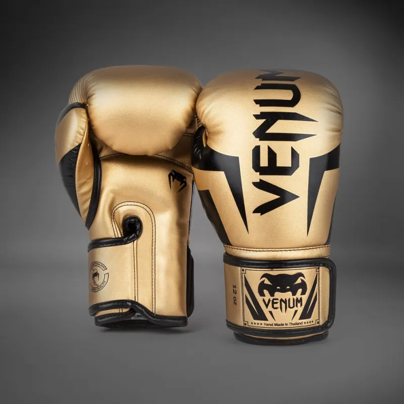 Venum Elite Boxing Gloves - Gold/Black - Image 3