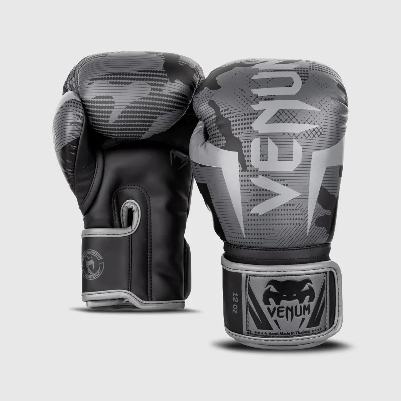 Venum Elite Boxing Gloves - Grey/Camo